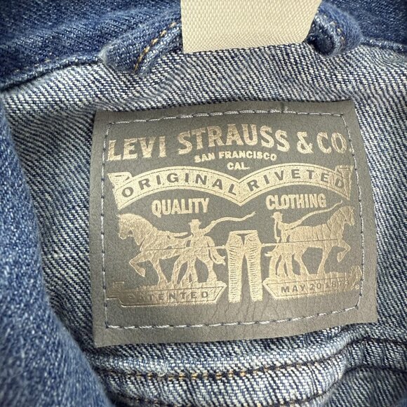 Levi's Vest Womens L Denim Button Up Trucker Blue Western 100% Cotton Pockets - Picture 4 of 11